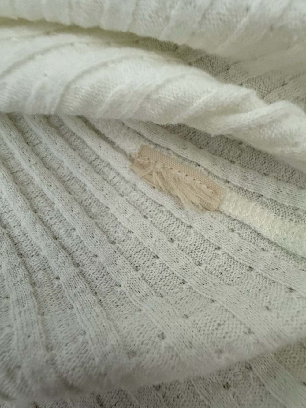 Free People Mixed Up Cuff Thermal Top Size L Ivory White - Picture 5 of 7